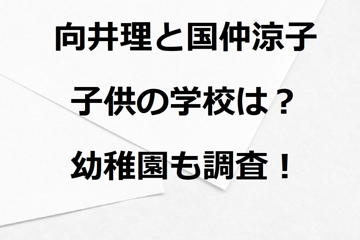 向井理と国仲涼子の子供の学校は？幼稚園も調査！